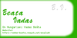 beata vadas business card